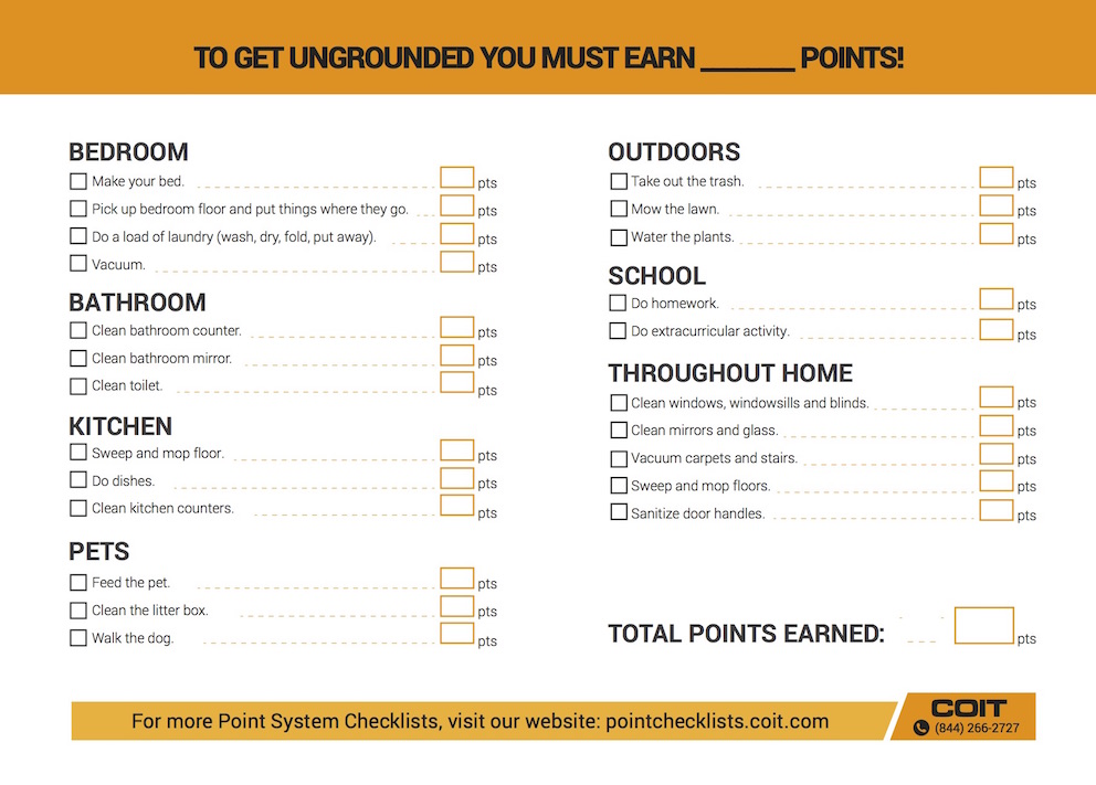 chores checklists