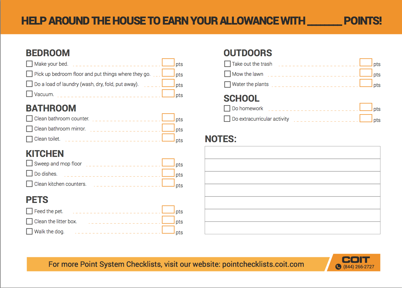chores checklists