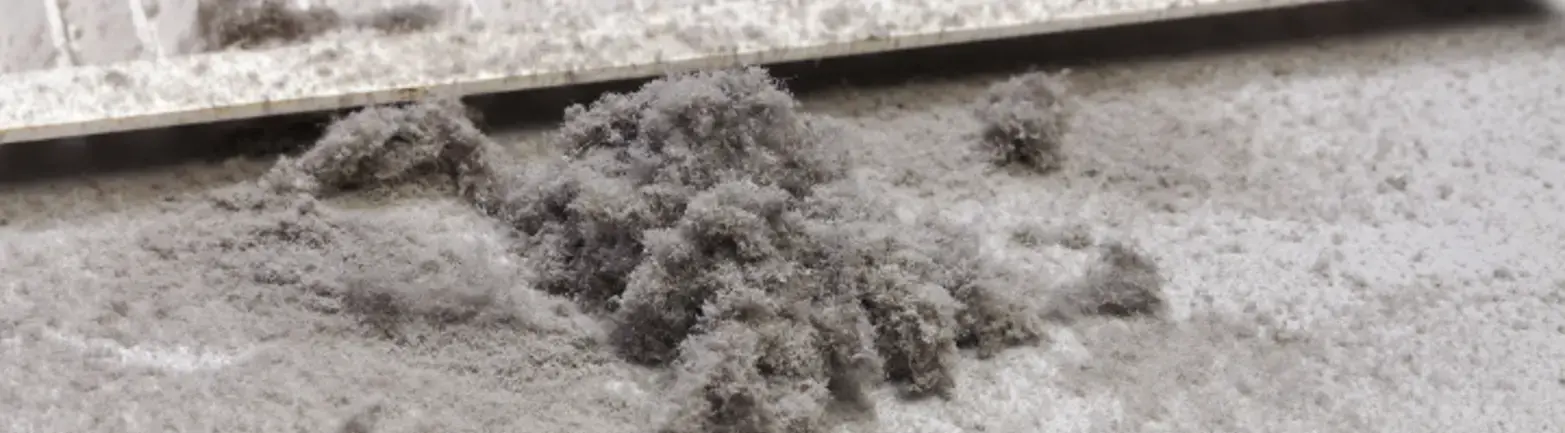 Dust from air duct next to air intake grate