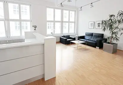 Office Lobby with Hardwood Floors