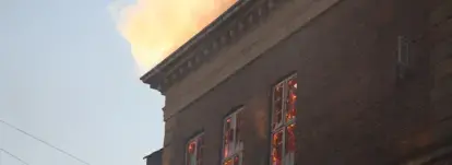 burning building