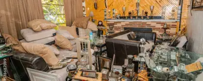 hoarder's room full of stuff