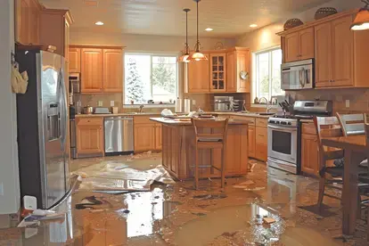 water damage in a kitchen