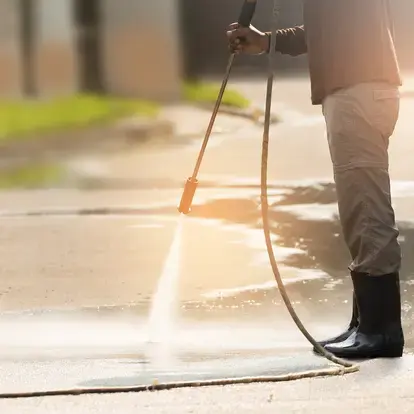 Pressure Washing a Driveway