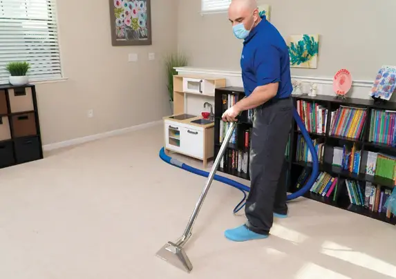 Clean Carpet Wearing Mask